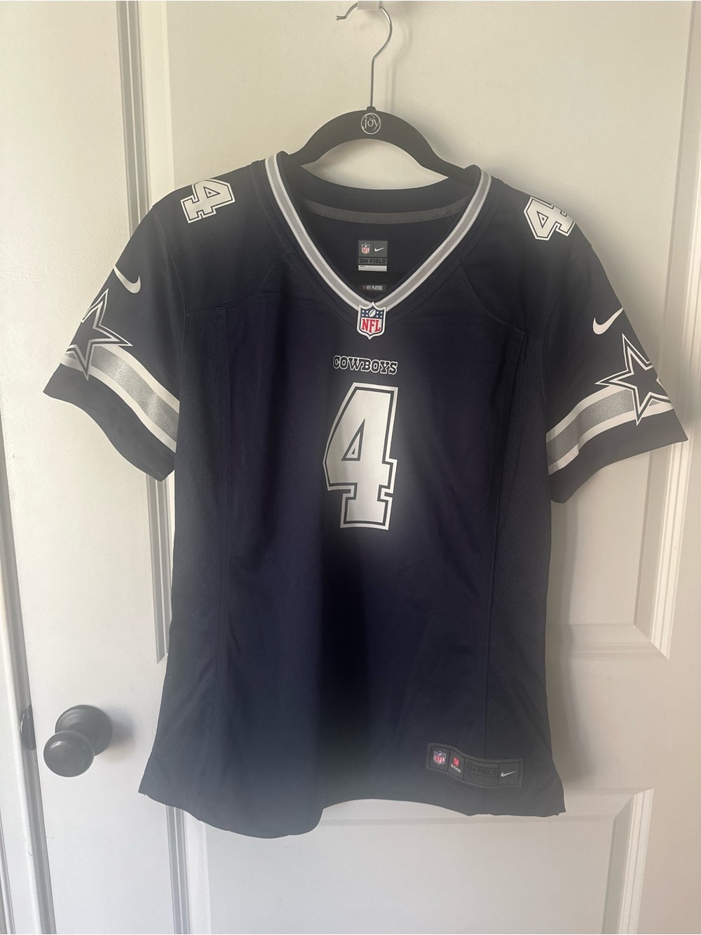 Nike on fields large ladies Dallas Cowboys #4 dak Prescott Jersey - Navy & White